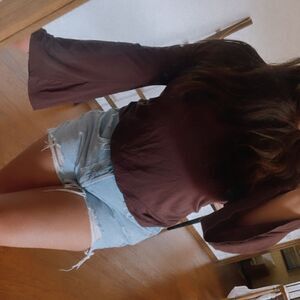 Brown long sleeve top